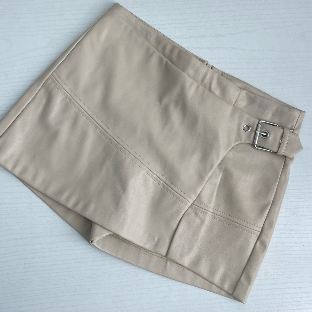 Bershka faux leather Skort with buckle
